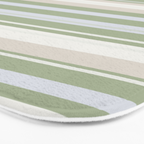 Sage Stripes - Striped Pattern in Sage Green, Almond Beige, Pale Gray, and Cream Bath Mat Gallery Image 3