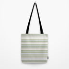 Sage Stripes - Striped Pattern in Sage Green, Almond Beige, Pale Gray, and Cream Tote Bag Gallery Image 2