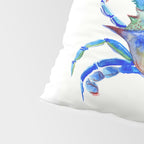 Blue Crab, crab restaurant seafood design art Pillow Sham Gallery Image 4