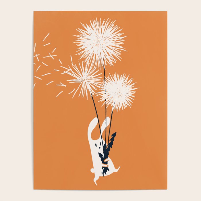 Bunny and Dandelion Bouquet Poster Gallery Image 4