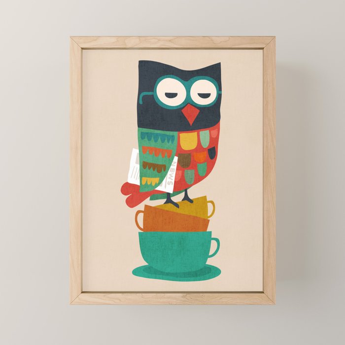 Morning Owl Mini Art Print Gallery Image 1