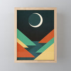 Quiet stream under crescent moon Mini Art Print Gallery Image 1