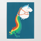 Fat Unicorn on Rainbow Jetpack Poster Gallery Image 4