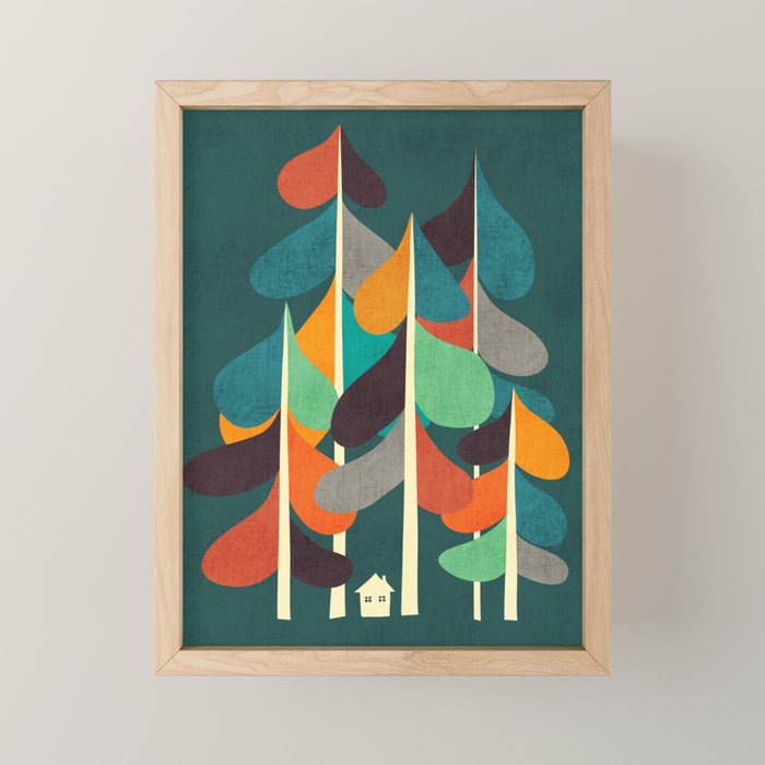 Cabin in the woods Mini Art Print Gallery Image 1