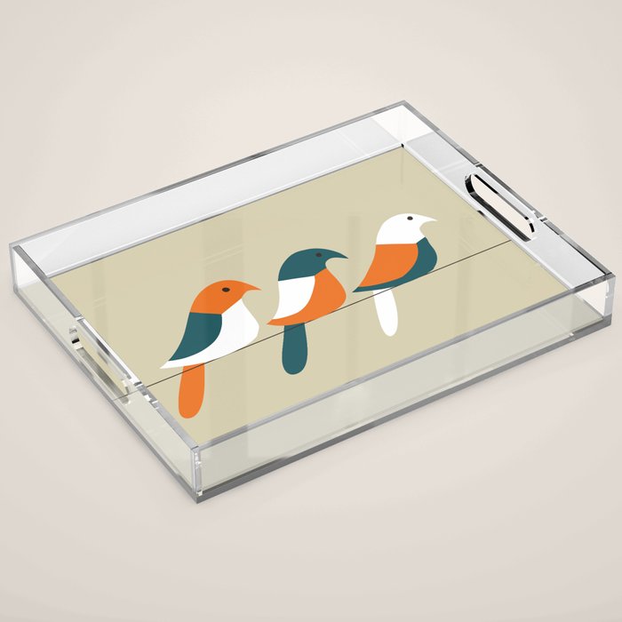 Birds on wire Acrylic Tray Gallery Image 1