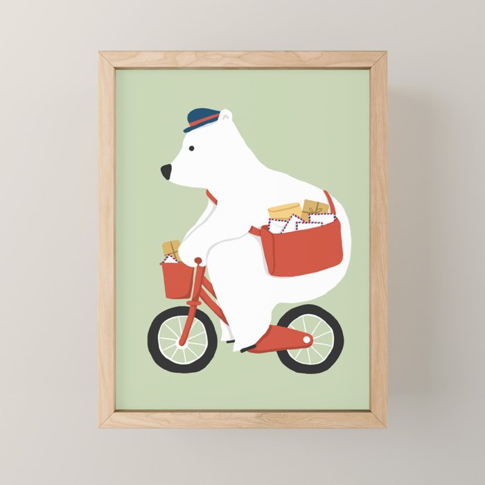 Polar bear postal express Mini Art Print Gallery Image 1