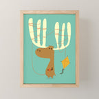 A moose ing Mini Art Print Gallery Image 1