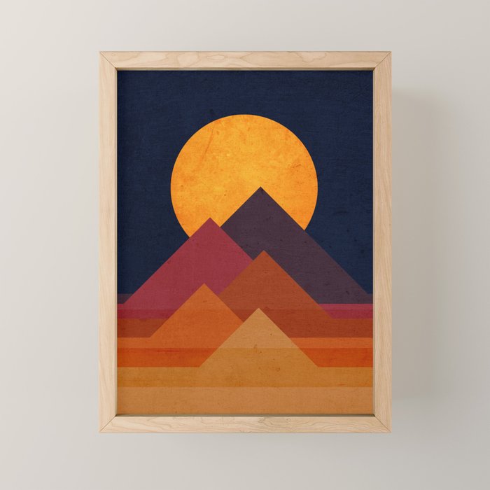 Full moon and pyramid Mini Art Print Gallery Image 1