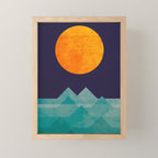 The ocean, the sea, the wave - night scene Mini Art Print Gallery Image 1
