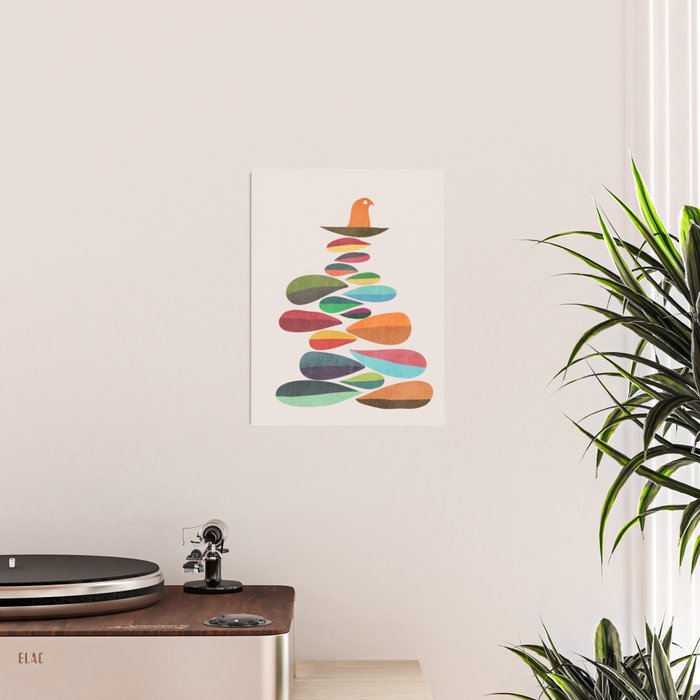 Bird nesting on top of pebbles hill Poster Gallery Image 2