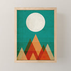 Full moon over Sahara desert Mini Art Print Gallery Image 1