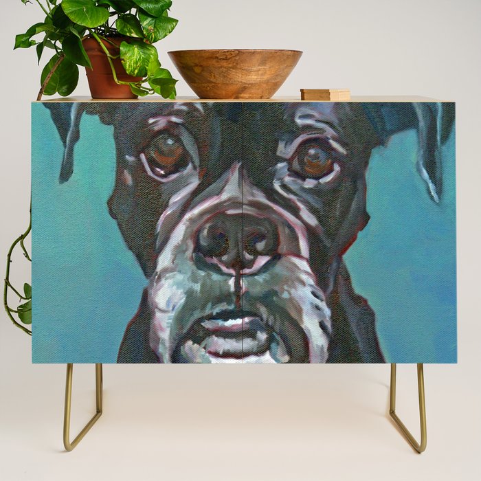 Sable the Black Boxer Dog Credenza Gallery Image 1
