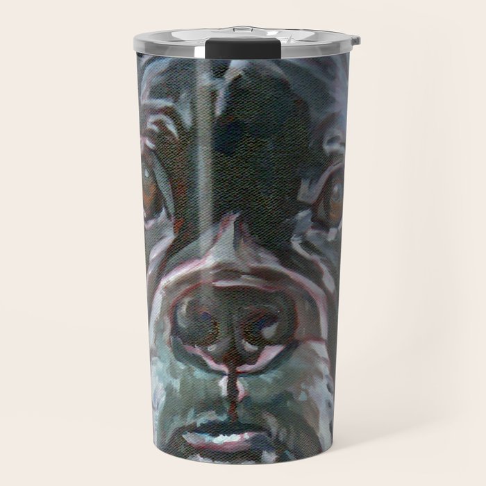 Sable the Black Boxer Dog Travel Mug Gallery Image 1