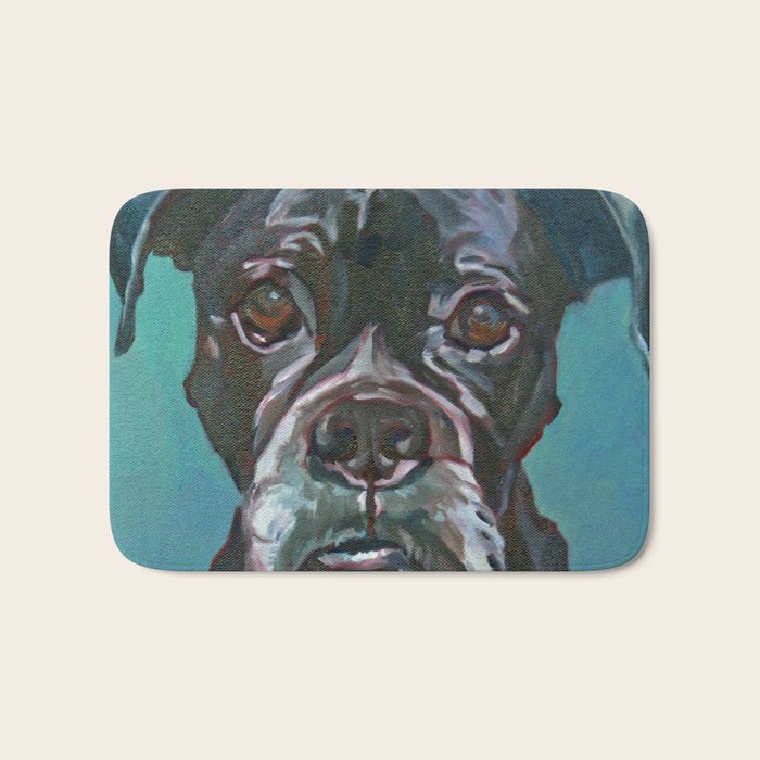 Sable the Black Boxer Dog Bath Mat Gallery Image 1