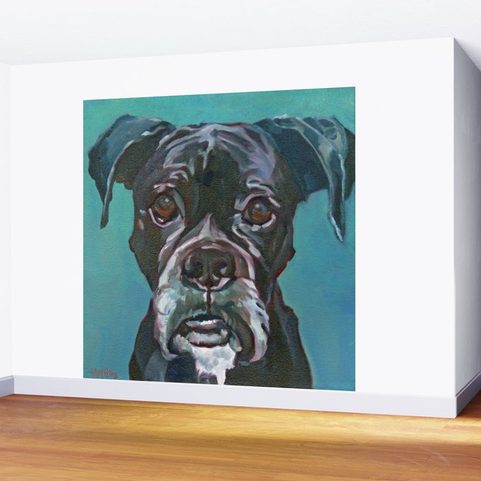 Sable the Black Boxer Dog Wall Mural Gallery Image 2