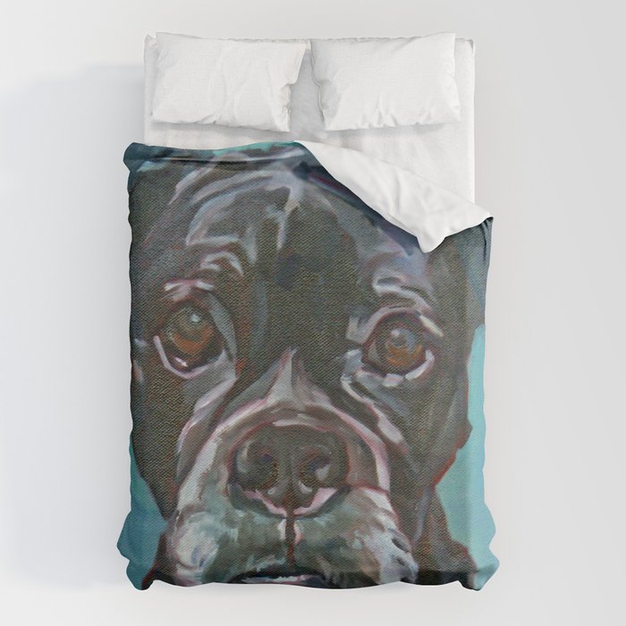 Sable the Black Boxer Dog Duvet Cover Gallery Image 1