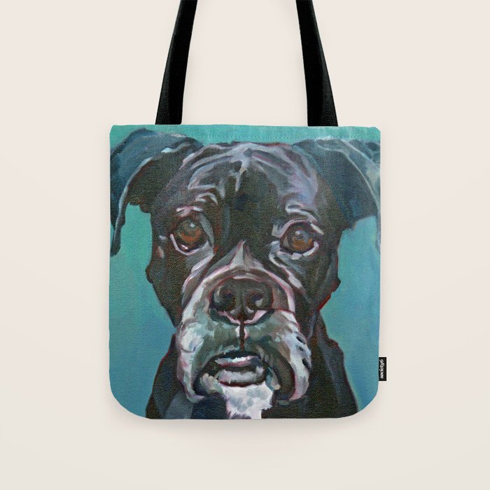 Sable the Black Boxer Dog Tote Bag Gallery Image 1