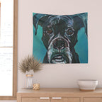 Sable the Black Boxer Dog Wall Tapestry Gallery Image 2