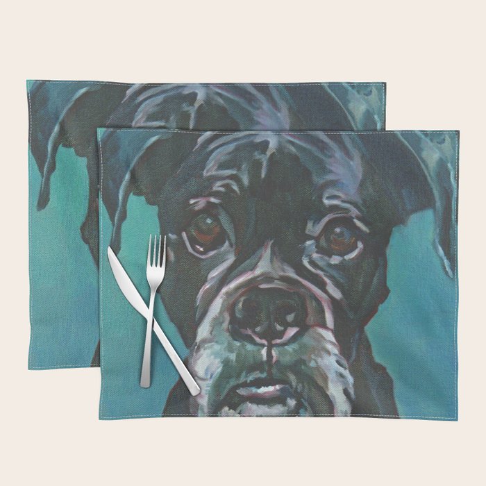 Sable the Black Boxer Dog Placemat Gallery Image 1