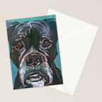 Sable the Black Boxer Dog Stationery Card Gallery Image 2
