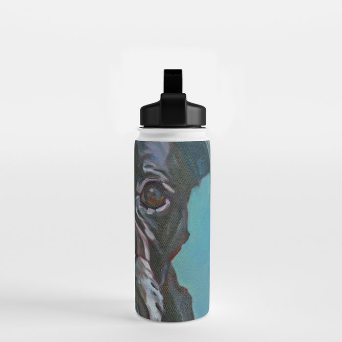 Sable the Black Boxer Dog Water Bottle Gallery Image 2