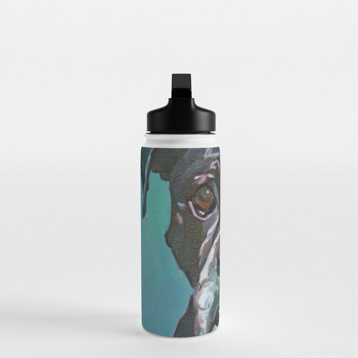Sable the Black Boxer Dog Water Bottle Gallery Image 3