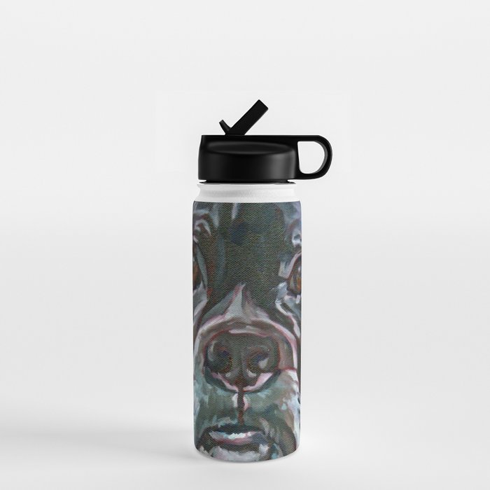 Sable the Black Boxer Dog Water Bottle Gallery Image 1