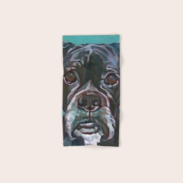 Sable the Black Boxer Dog Bath Towel Gallery Image 1