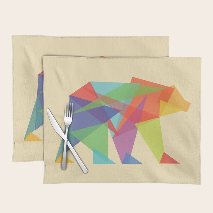 Fractal Geometric bear Placemat Gallery Image 1