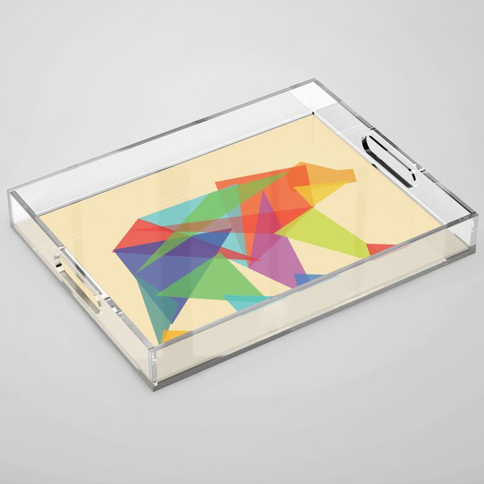 Fractal Geometric bear Acrylic Tray Gallery Image 1