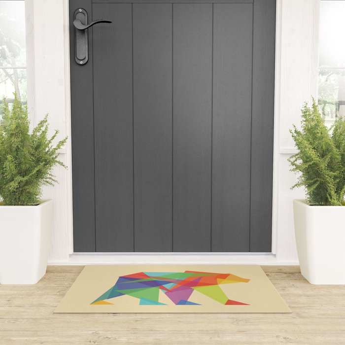 Fractal Geometric bear Welcome Mat Gallery Image 3
