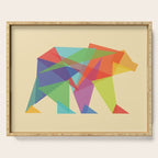 Fractal Geometric bear Serving Tray Gallery Image 1
