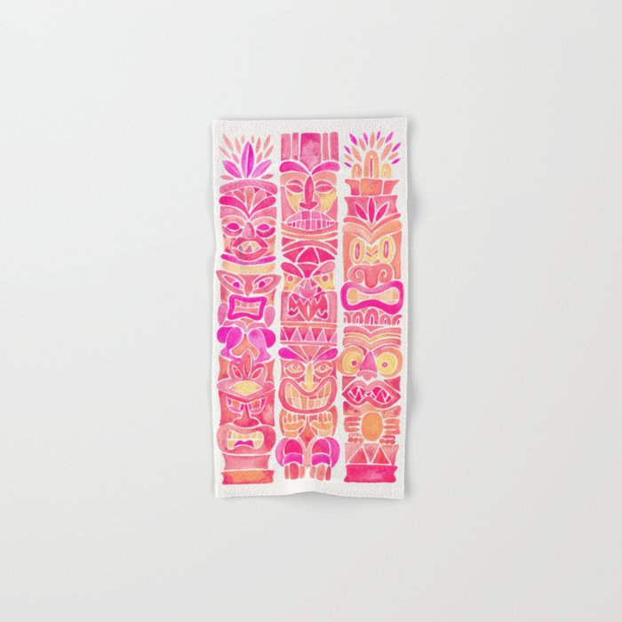Tiki Totems - Pink Palette Bath Towel Gallery Image 1