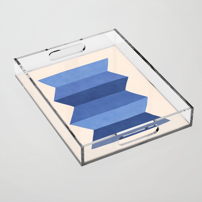 Geometric Vase - Blue Navy  Acrylic Tray Gallery Image 1