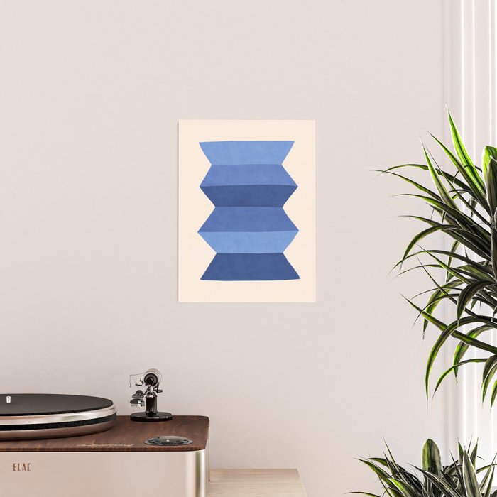 Geometric Vase - Blue Navy  Poster Gallery Image 2