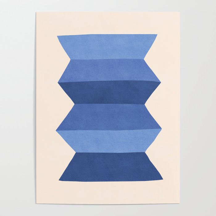 Geometric Vase - Blue Navy  Poster Gallery Image 1