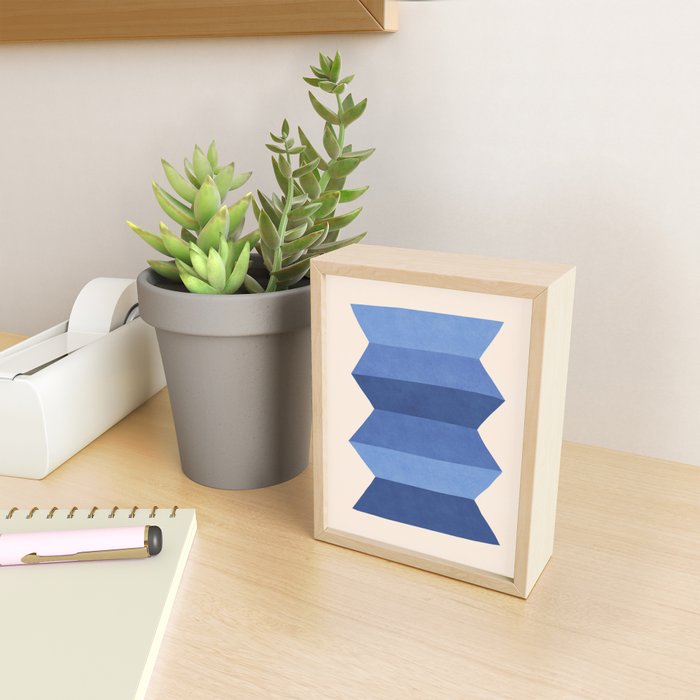 Geometric Vase - Blue Navy  Mini Art Print Gallery Image 2
