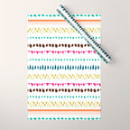 Modern colorful pink orange polka dots stripes patterns Wrapping Paper Gallery Image 1
