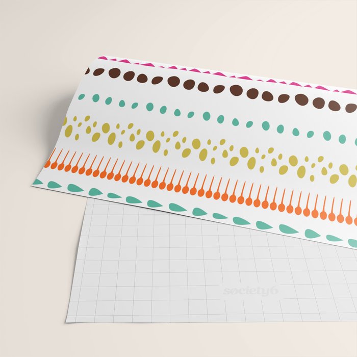 Modern colorful pink orange polka dots stripes patterns Wrapping Paper Gallery Image 2