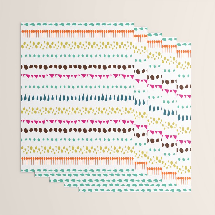Modern colorful pink orange polka dots stripes patterns Wrapping Paper Gallery Image 3