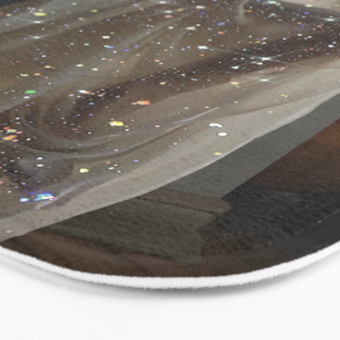 After Birthday Mood | girl | alone | sad | thinking | thoughts | morning | vintage | dress | glitter Bath Mat Gallery Image 3