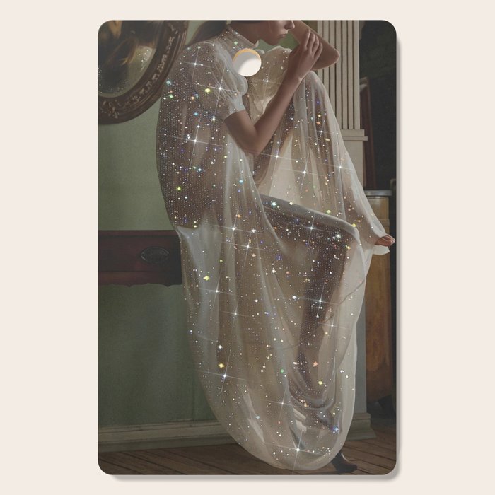 After Birthday Mood | girl | alone | sad | thinking | thoughts | morning | vintage | dress | glitter Cutting Board Gallery Image 1