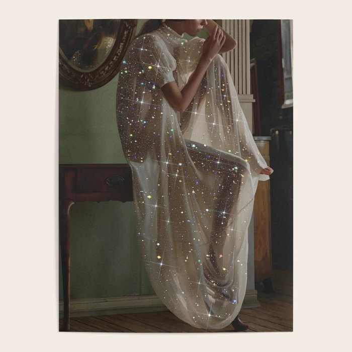 After Birthday Mood | girl | alone | sad | thinking | thoughts | morning | vintage | dress | glitter Poster Gallery Image 4
