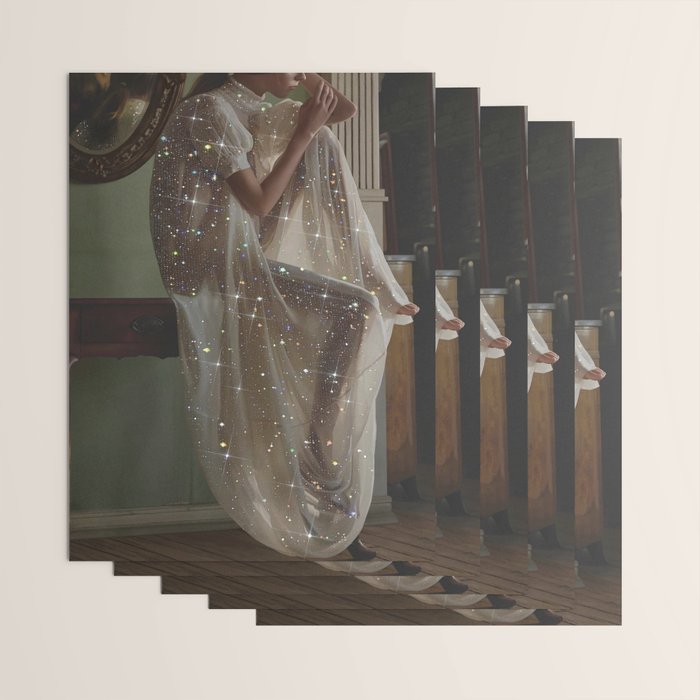 After Birthday Mood | girl | alone | sad | thinking | thoughts | morning | vintage | dress | glitter Wrapping Paper Gallery Image 3