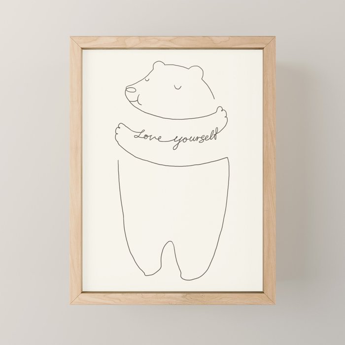 Love Yourself Bear Mini Art Print Gallery Image 1