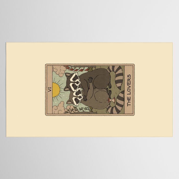 The Lovers - Raccoons Tarot Tablecloth Gallery Image 2