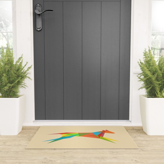 Fractal Geometric Dog Welcome Mat Gallery Image 3