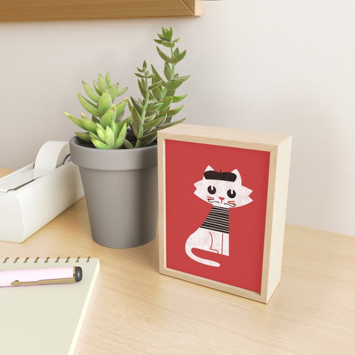 Mark the cat goes to Paris Mini Art Print Gallery Image 2