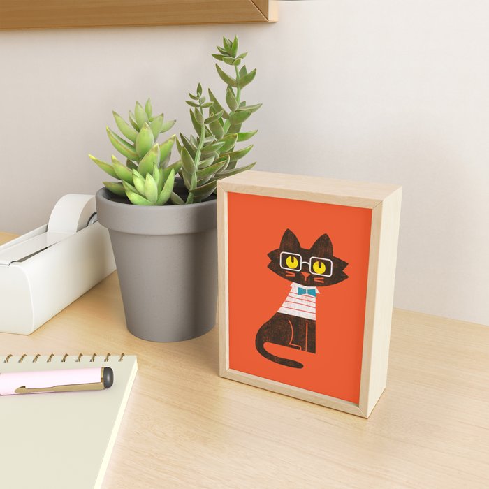 Fitz - Preppy cat Mini Art Print Gallery Image 2