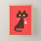 Fitz - Hungry hungry cat (and unfortunate mouse) Mini Art Print Gallery Image 1